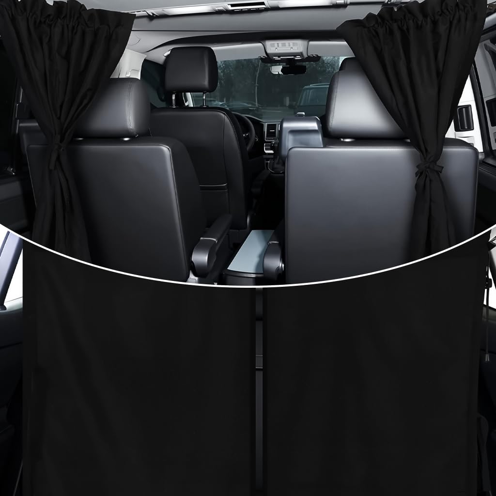 STHIRA Car Blackout Curtain for SUV and Van 140x80cm with Tension Cords | Privacy Divider