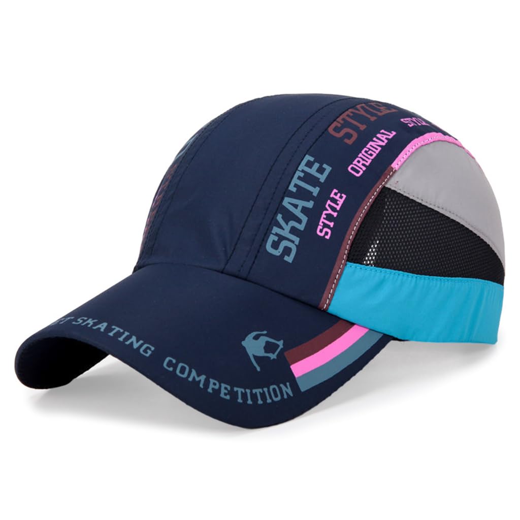 Venzina Sport Cap for Outdoor Activities with Adjustable 56–60 cm Fit and UV Protection | Quick Dry Blue Polyester Hat for Men and Women