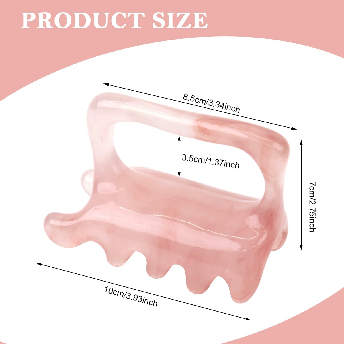 HANNEA Gua Sha Back Massager with Ergonomic Handle and Dual Row Trigger Points | Resin Body Massage Tool for Muscle Relief