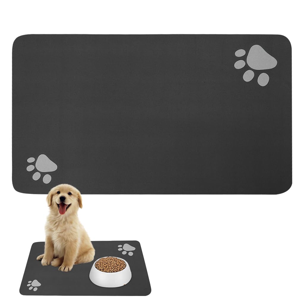 Qpets® Black Pet Feeding Mat