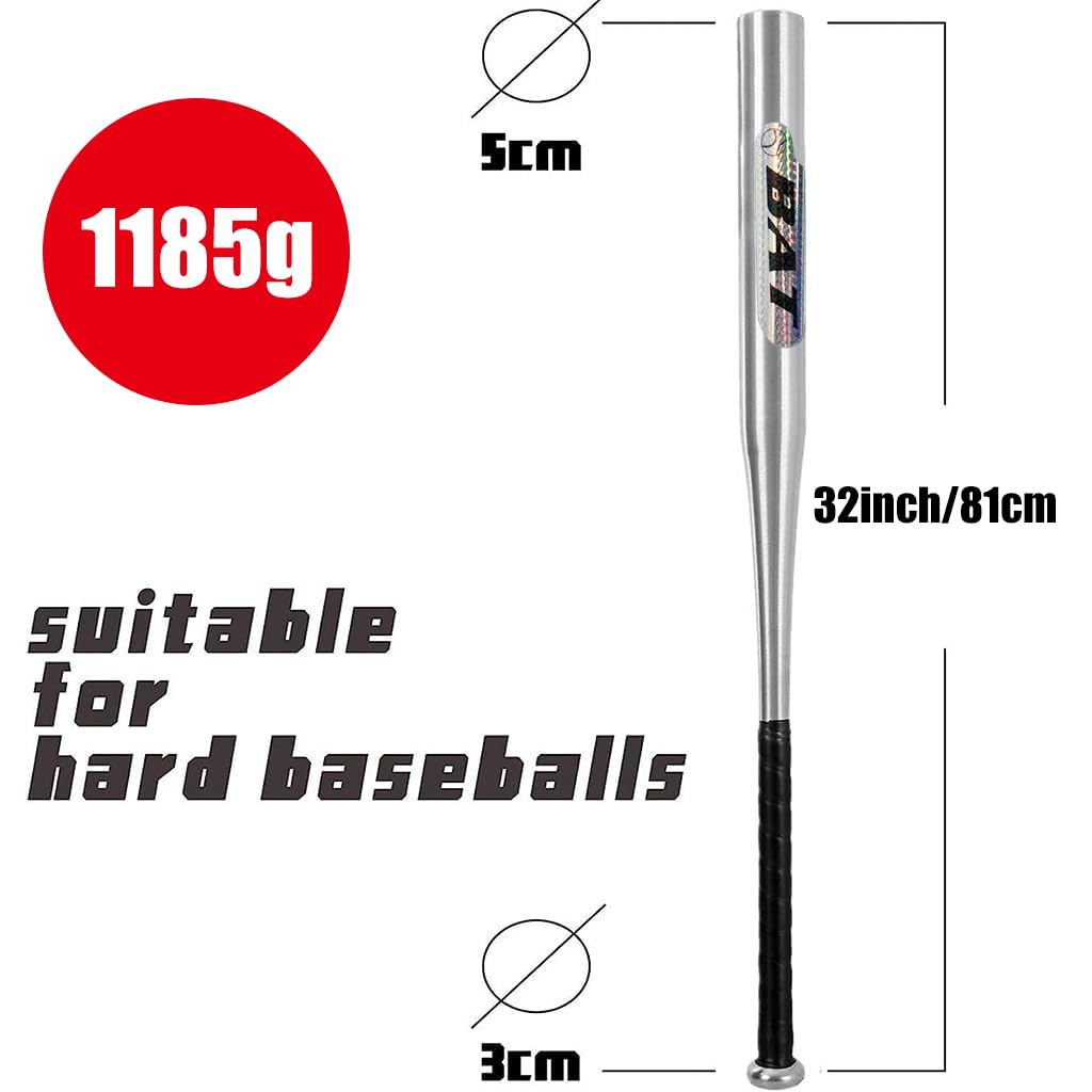 Optifit® 32inch Baseball Bat with Storage Bag, 1100g Alloy Steel Baseball Bat, Heavy Duty Base Ball Bat for Baseball Stick, Best Self Defense Sports Equipment