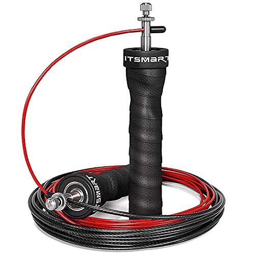 Proberos® Speed Jump Rope, Removable Weighted Double Under Jumping Rope for Men, Trainning Skipping Women, Easy to Adjust Length with a Self-Locking System, Crossfit Fitness Adults Kids-Black