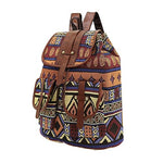 PALAY® Women Backpack Bag Fashion Jacquard Print Backpack Travel Drawstring Backpack Premium Polyester Backpack Large Travel Bag School Bag Travel Backpack Book Bag