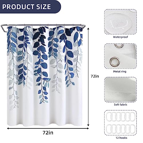 HASTHIP® Shower Curtain, 180 * 180CM Waterproof Eucalyptus Watercolor Plants Nature Vines Botanical Bouquet Floral Desgin Shower Curtain for Bathroom Decor with 12 Hooks, Style B