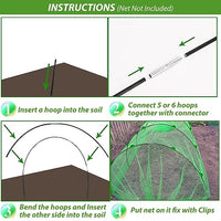 HASTHIP® 30Pcs Greenhouse Hoops Kits for Greenhouse, Vegetable Land with Assemble Kit, Reusable Rust Free Grow Tunnel Hoops Frame for for Vegatable Land, Garden, Planting Land