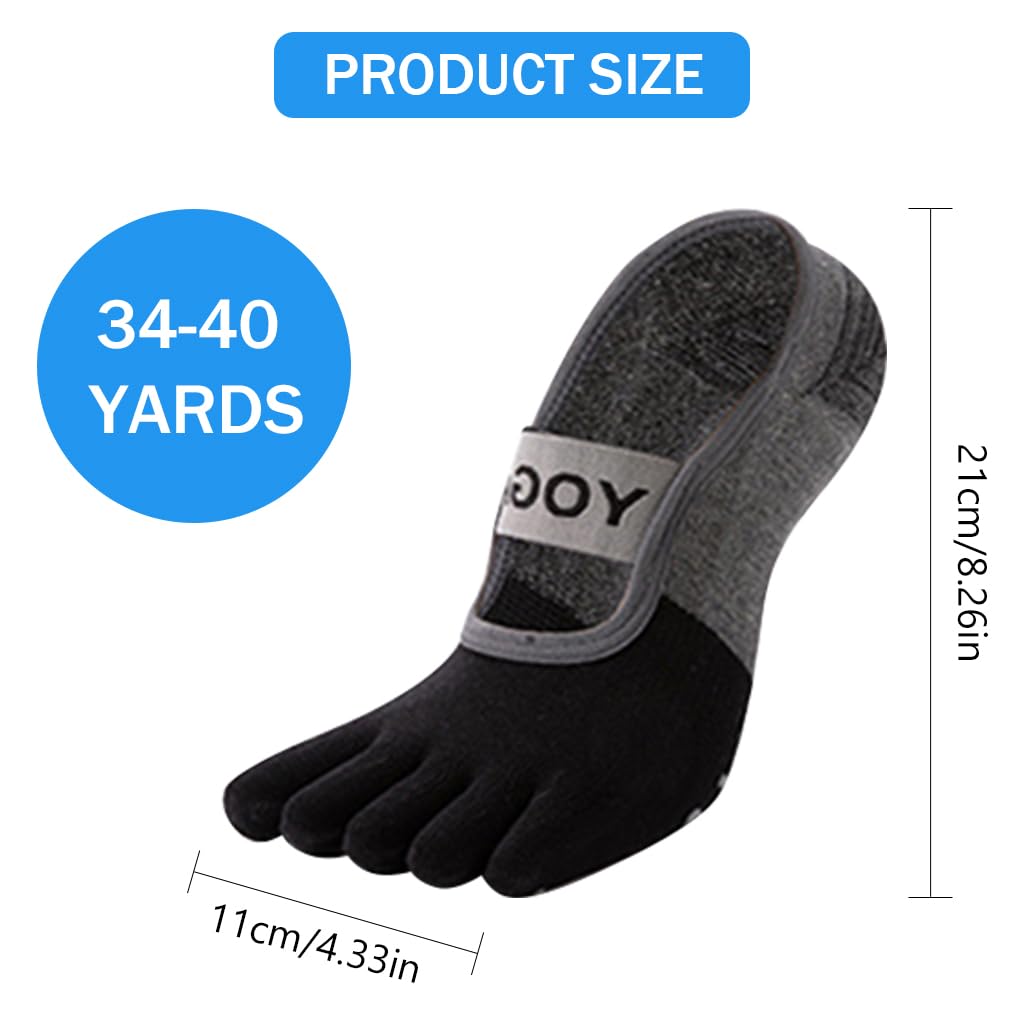 PROBEROS Yoga Socks for Women featuring 5 Toe Non Slip Design with Breathable Cotton Comfort