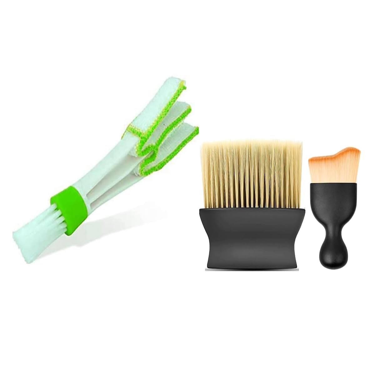 Car Interior Detailing Brush Set 3 Pcs for Dashboard and Vents featuring Dual Head Design with Soft Microfiber Bristles