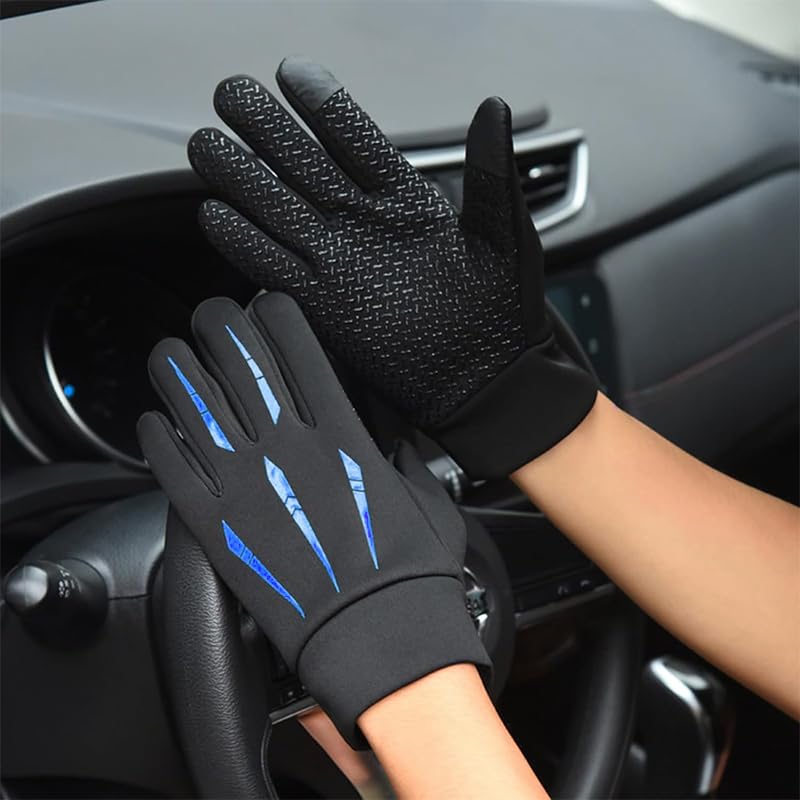 Zibuyu Riding Gloves for Winter Outdoor Use with Full Palm Anti Slip Grip & Touch Screen | Thermal Fleece Lined for Men and Women