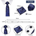 HASTHIP® Mens Tie Set with Pocket Square & Cufflink for Bussiness, Party and Meeting, Free Size