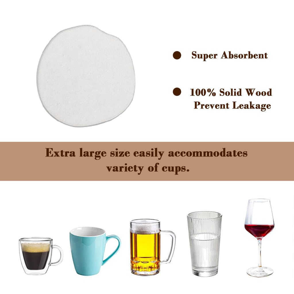 ZIBUYU Cup Coaster Set for Home and Office with Anti Slip Base and Diatomaceous Absorption | 4Pcs White Irregular Design