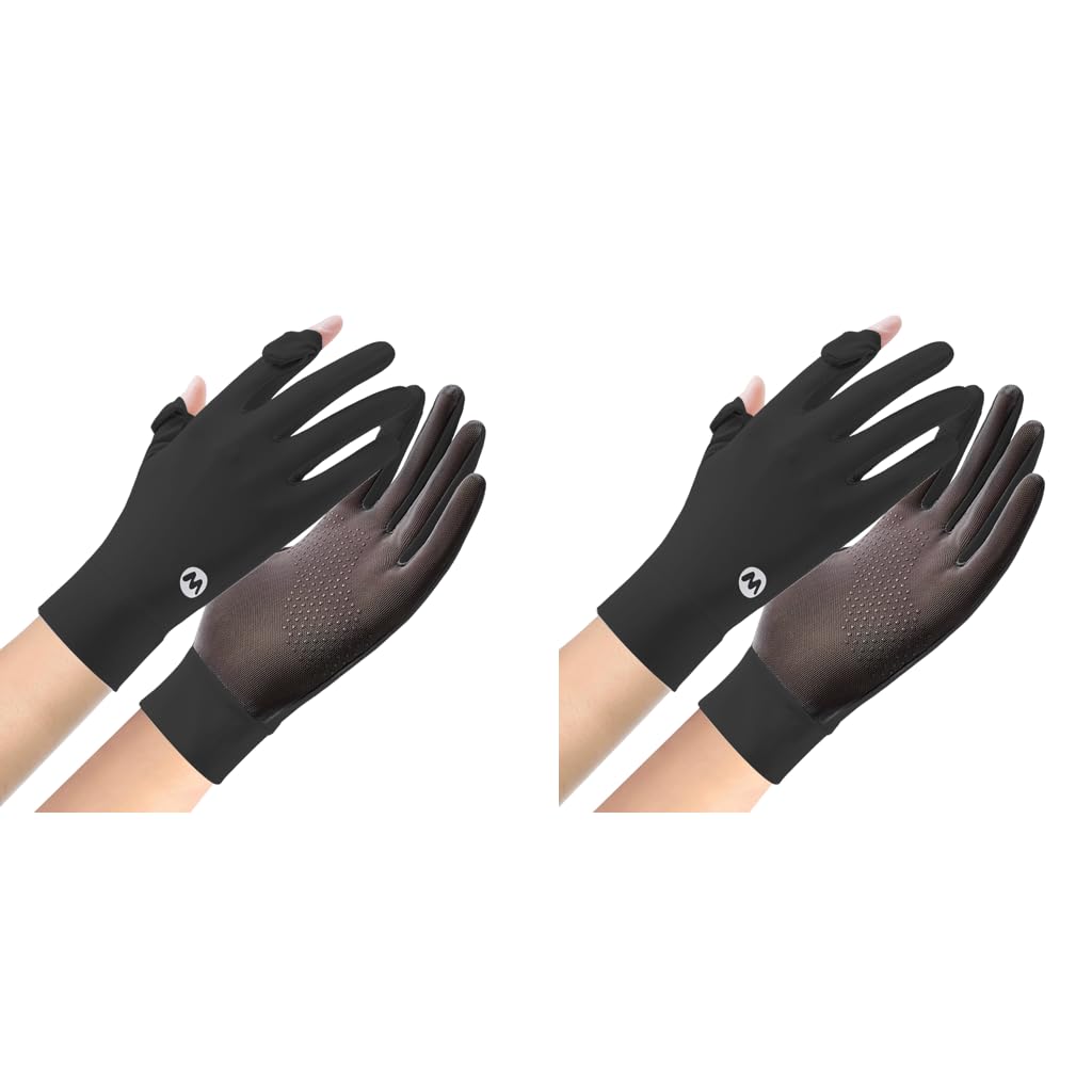 SANNIDHI Hand Gloves for Women with UPF 50+ Ice Silk Breathable Mesh | Sun Protection 2PCS