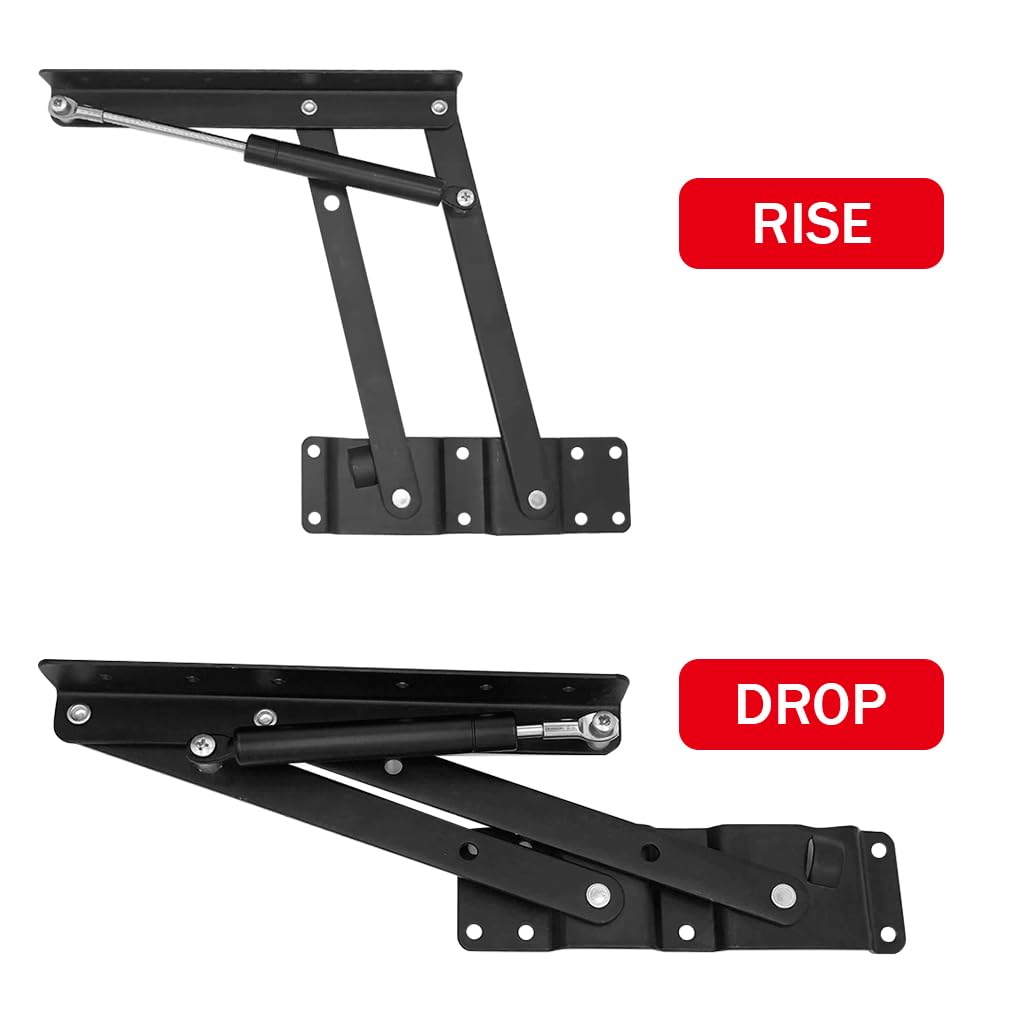 Serplex® 2Pcs Lift Top Brackets Universal Lift-Top Hinges Folding Lifting Brackets for Lift-Top Coffee Table Replacement Lift Top Brackets for Coffee Table, Storage Benches, Cabinets