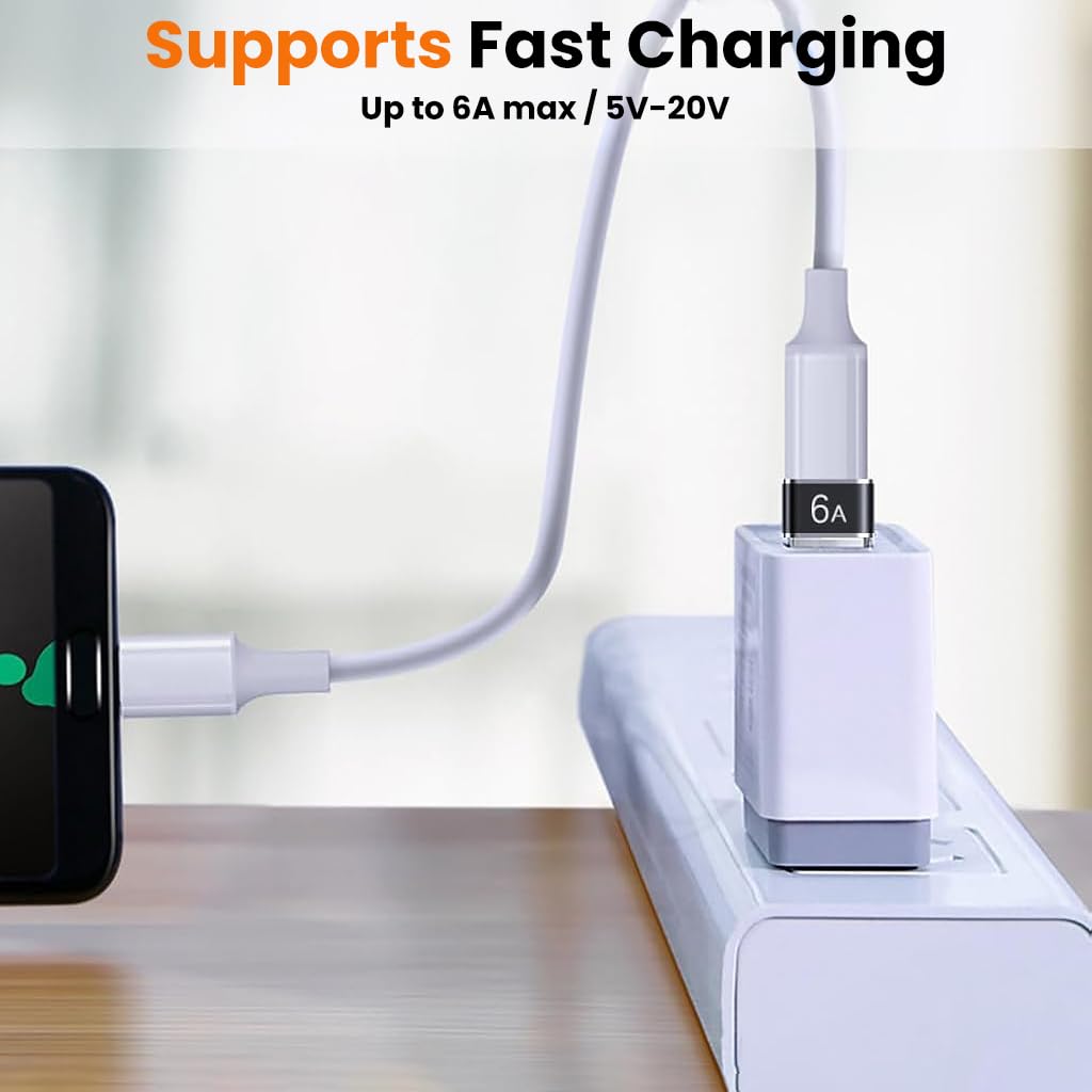 Verilux USB to Type C Adapters 4 Pack for iPhone 15/16 with 10Gbps Data Transfer | OTG Charging Support