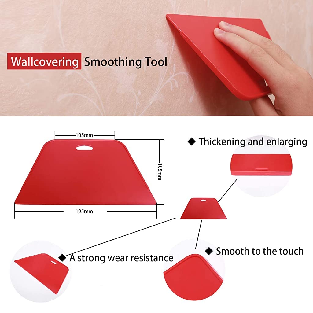 ZIBUYU® Wallpaper Scraper Tool Kit All Purpose Car Wrap Scraper Kit Tint Glass Film Scraper Kit with Scraper, Cutter, Blade Replacement, Smoother Tool Kit for Wall Paper, Car Wrap, Film