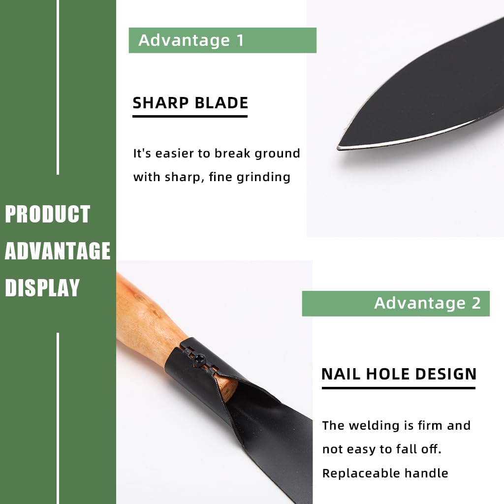 Optifit® Premium 32cm Mn Steel Garden Shovel Set (2pc) - Ergonomic Wooden Handle, Rust-Resistant, Versatile Tools for Planting, Transplanting & Cultivation in Home & Patio Gardens