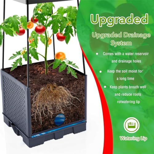 HASTHIP® Planter Box for Twining Plants, Clinging Plants, Tendril Plants, Climbing Vegetables, Vegetables Pots for Home Garden with Draining Holes & Trellis