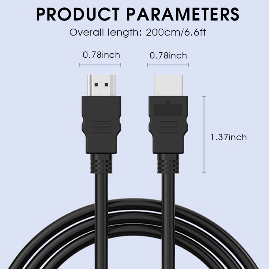 ZORBES HDMI Cable for 4K60Hz Video and 18Gbps Transfer featuring PVC Jacket 6.6ft Length