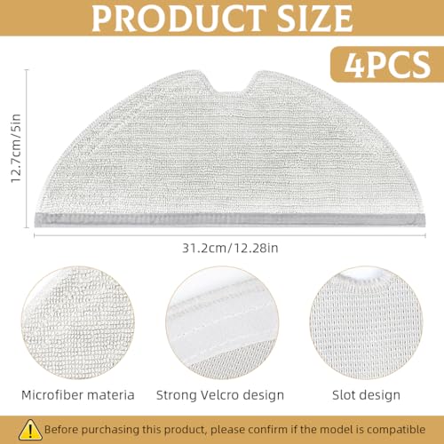 HASTHIP® 8PCS Replenishment Kit Mop Cloth for Dreame D9 Pro Max F9 L10 Robot Vacuum Cleaner Replacement Accessories Cleaning Tools Washable Reusable Absorbent Mop Pad