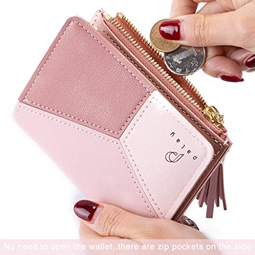 PALAY® Small Women's Wallet PU Leather Multi Credit Card Holder Coin Purse Zipper Secure Case Gift for Girls 3PCS