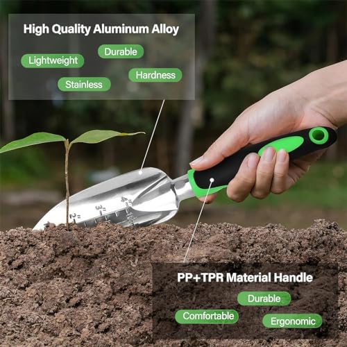 HASTHIP 8 Pcs Gardening Tools Set - Aluminum Alloy Steel - Garden Planting Tools - Gardening Tools Kit For Home Garden - Gardening Tools Kit Set - With Tote Tool Bag - Suitable For Garden Patio