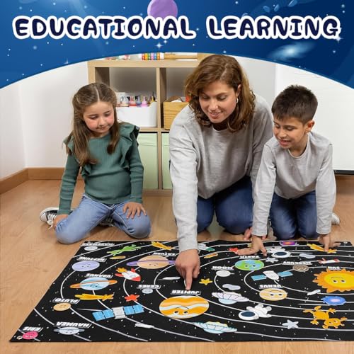 SNOWIE SOFT® Solar System Felt Story Board Set, 3.4 Ft Cosmic Themed Early Learning Storytelling Flannel Board