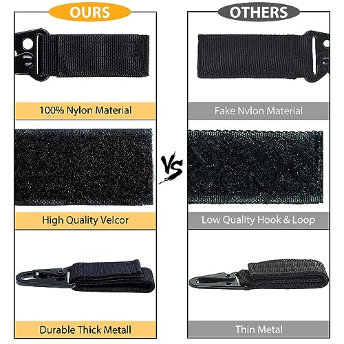 Optifit® 4PCS Outdoor Gear Durable Carabiner Multi Purpose Easy Attachment for Belt Backpack Portable Camping Gadget Hanging Assistance Piece Black