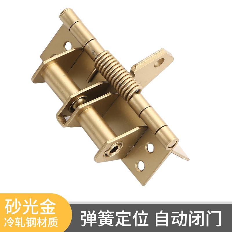 Serplex® 4in Automatic Door Hinge,Heavy Duty Self-Closing Wooden Door Closer,Hardware Spring Hinge Automatic Self Closing Hinges with Positioning 90 Degrees Gold