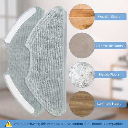 HASTHIP® Compatible with Mi Robot Vacuum Mop 2i 2 Pro Microfiber Mops Cloth Vacuum Cleaner for Mop-P Replacement for Wet and Dry Cleaning Pack of 4PCS