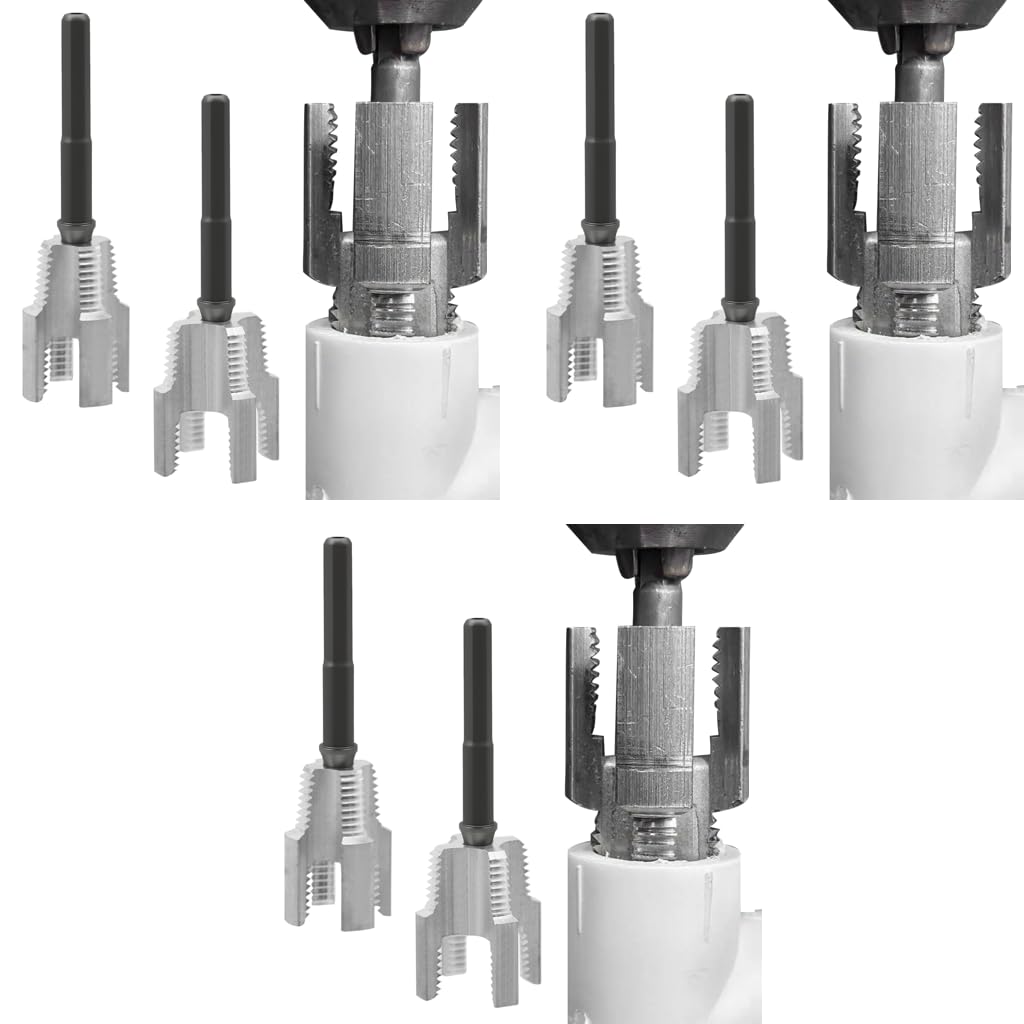 Serplex Pipe Threading Die Heads for Electric Drill with Dual Size 1/2 and 3/4 NPT | Aluminum Alloy Plumbing Set