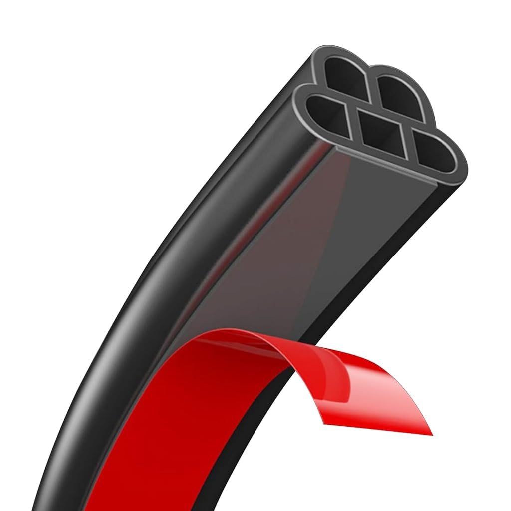 STHIRA® 52.5Ft Car Door Seal Strip Weather Stripping Car Rubber Seal Cuttable Door Edge Weather Strip Automotive Soundproof Door Trim Seal Universal Door Edge Rubber Trim for SUV, Van, Pickup Trunks