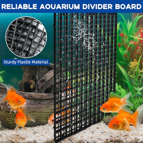 Qpets® 12PCS Fish Tank Divider Kit Mesh Screen with Suction Cups PP Plastic Aquarium Isolation Board Separator for Dividing Fish Turtles Lizards 30x30cm