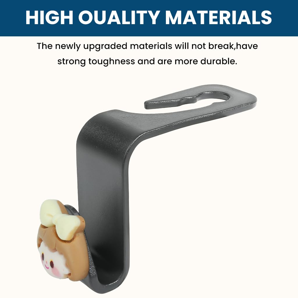 ZIBUYU Car Headrest Hooks for Seat Organization with 360° Rotating ABS Design | 2 Pack
