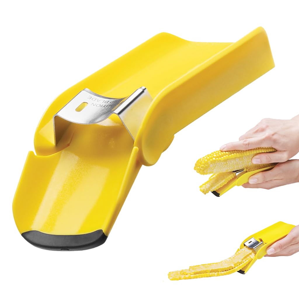 Supvox Corn Peeler for Quick Kernel Removal with Sharp Stainless Steel Blades and Ergonomic Handle