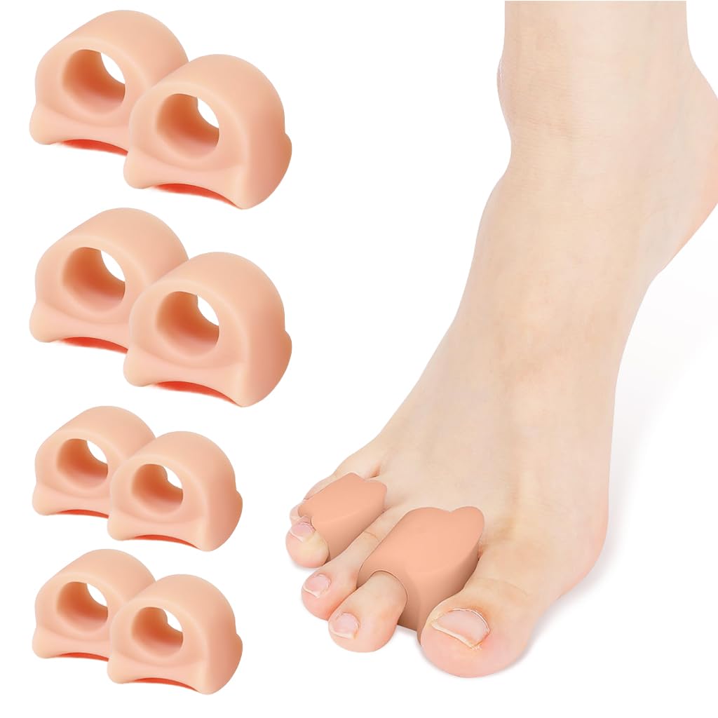 ZIBUYU Toe Spacers for Bunions and Pedicure Care with Dual Sizes M*2 L*2 | Soft Gel Reusable Design