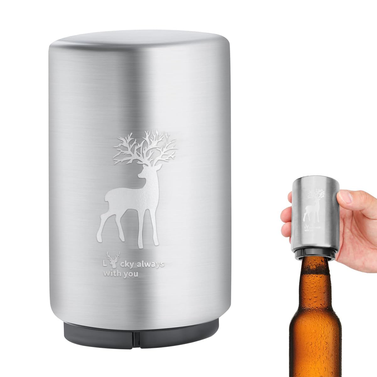 Supvox Automatic Bottle Opener featuring Push Down Mechanism and Stainless Steel Design | Gift for Beer Lovers