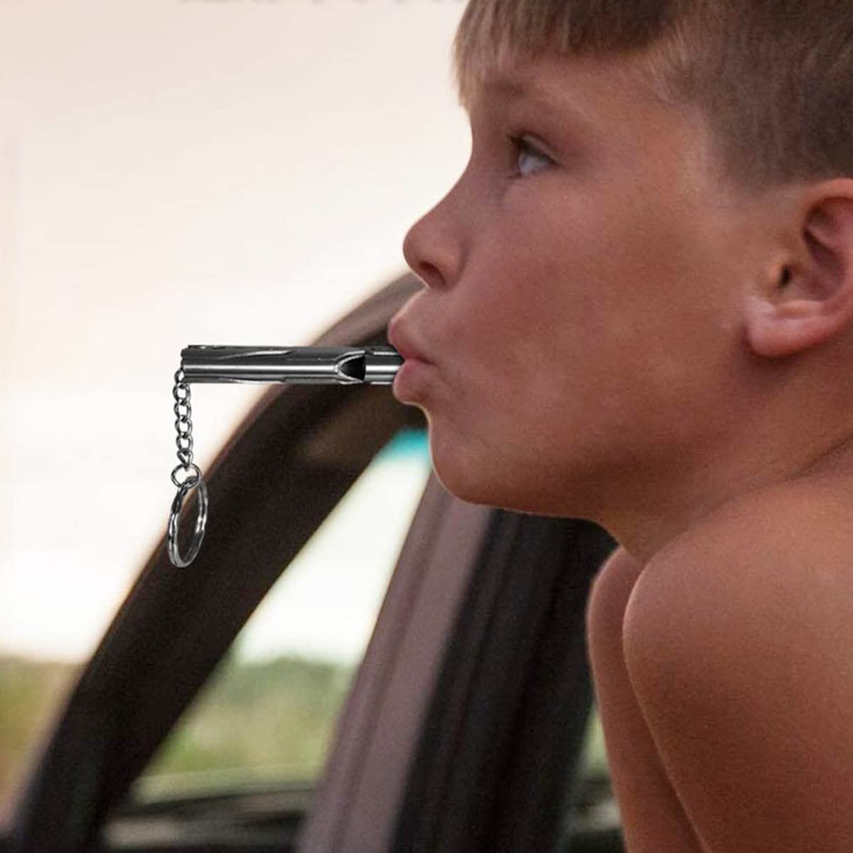 ZIBUYU Emergency Whistle for Outdoor Survival with Dual Hole 120db Sound | Stainless Steel Keychain 57×18×9mm