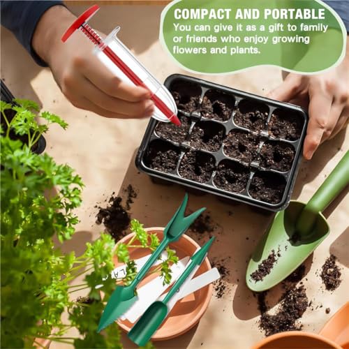 HASTHIP® Mini Seed Spreader Set Gardening Pot Seeding Tool Kit Planter Manual Seedlings Dibber Widger Sowing for Carrot Lettuce Spinach 12PCS