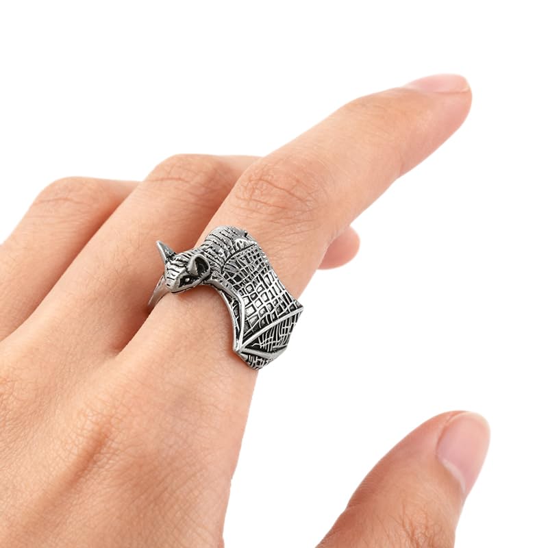 Zibuyu Vintage Bat Ring for Halloween featuring Adjustable Fit and Gothic Style | Unisex Costume Jewelry