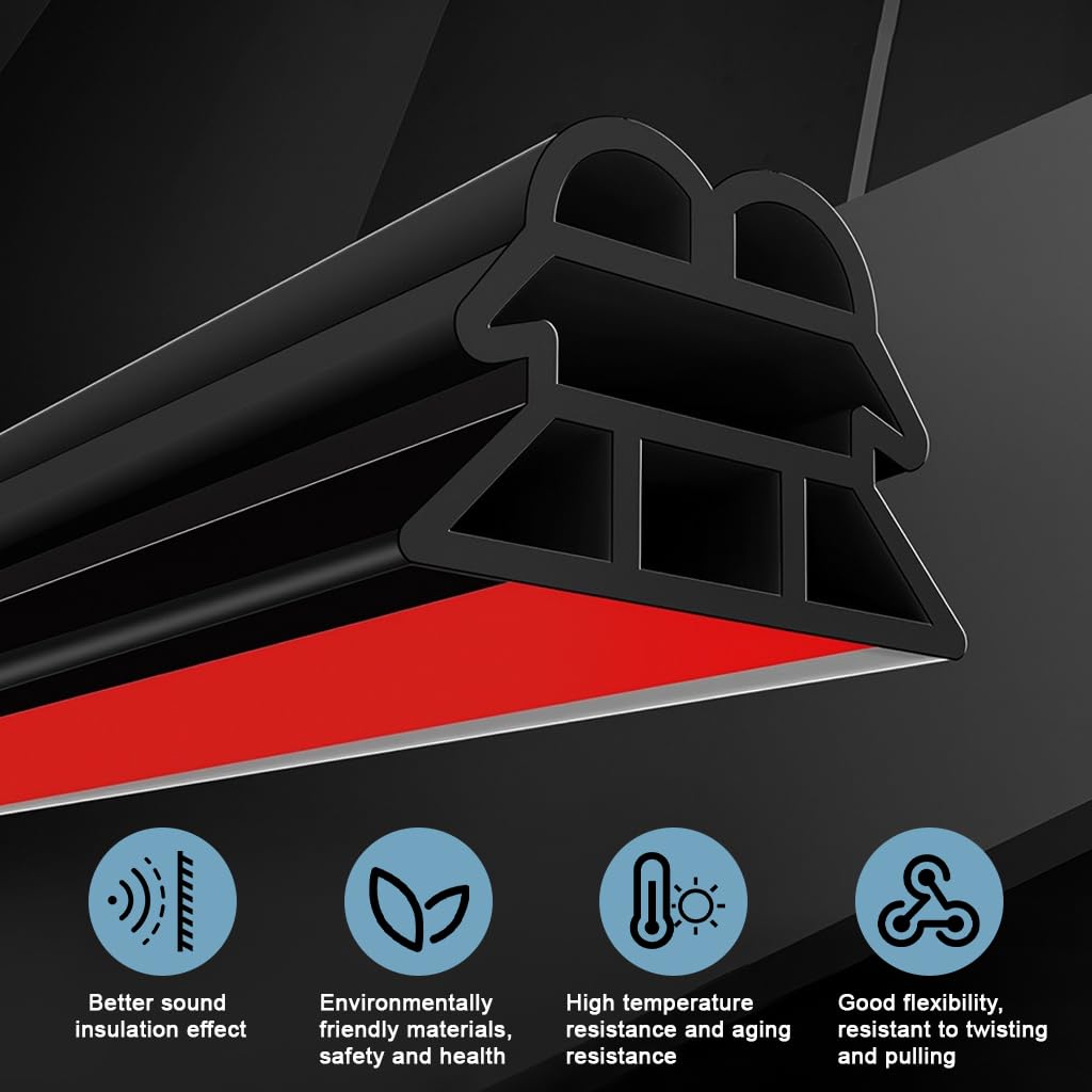 STHIRA Car Door Seal Strip for SUV Van and Pickup featuring 52.5Ft Cuttable Rubber Trim | Triple Layer Soundproof Weatherproof Design