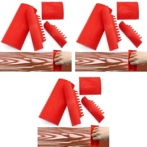 Serplex® 12PCS Wood Grain Roller Tools Multi Sizes Pattern Comb Graining for Woodworking Painting Furniture Finishing