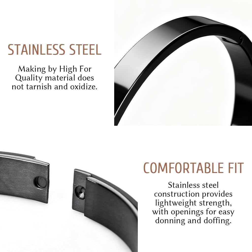 Zibuyu Mens Stainless Steel Adjustable Bracelet for Everyday Wear with Sleek Design | Comfortable Fit Gift for Him