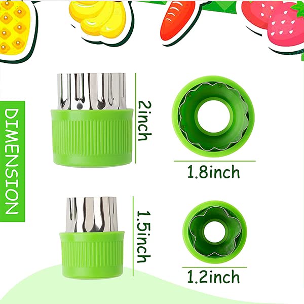ZIBUYU Vegetable Shape Cutter for Kids with 9 Molds and Thickened PP Handle | Food‑Grade Stainless Steel for DIY Pastry and Cookies