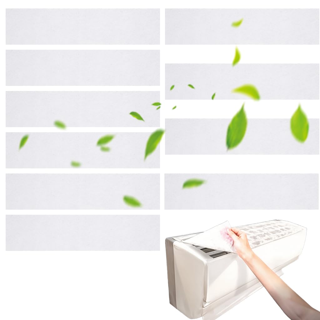 HASTHIP AC Cover for Split Air Conditioner with Self-Adhesive Filter Sheets 20x80cm | 10 Pack Non Woven Dust Protection