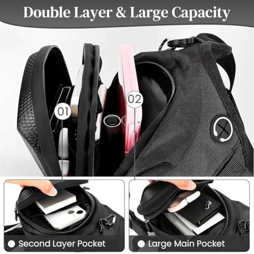 STHIRA® Motorcycle Waist Drop Leg Bag Waterproof Hard Shell Storage Double Layer Zippered Waist 2PCS
