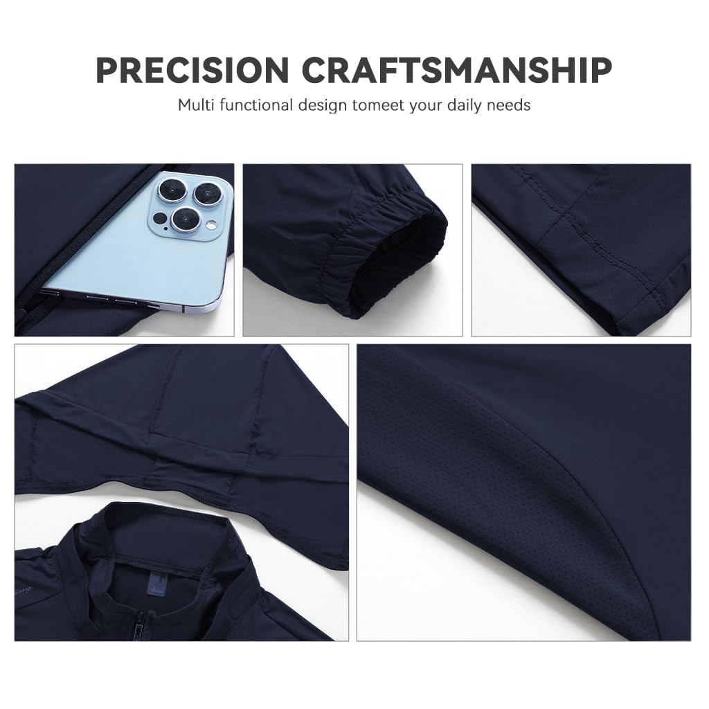 Venzina Sun Jacket for Men with Removable Hat and Dual Zip Pockets | UPF 50+ Quick-Dry Nylon