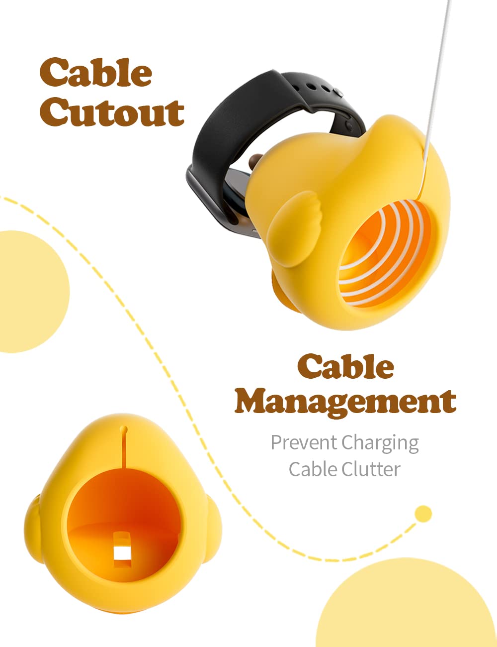 ZORBES Charger Stand for Apple Watch 49–38mm with Cable Slot & Cute Duck Silicone Dock