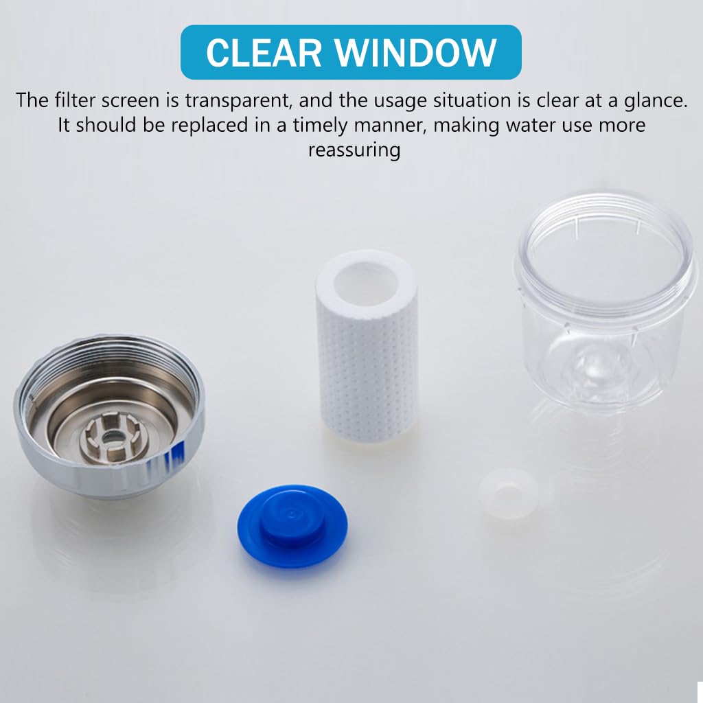 Supvox Shower Water Filter System for Bathroom Faucets with 2 Cartridges featuring Transparent Shell | Removes Chlorine and Heavy Metals