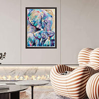 HASTHIP® Elephant Diamond Painting Kit with Round Diamonds, 5D Diamond Painting Kit for Adults & Kids, 30 X 40cm Full Drill Elephant Gem Art Painting Kit for Home Wall Decor Gifts (12x16inch)