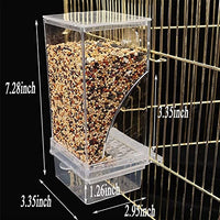 Qpets® Automatic Bird Feeder for Cage, Birds Food Feeder, Birds Cage, Parrot Seed Feeders with Perch Acrylic Transparent Seed Food Container Cages for Small and Medium Lovebirds Parakeets