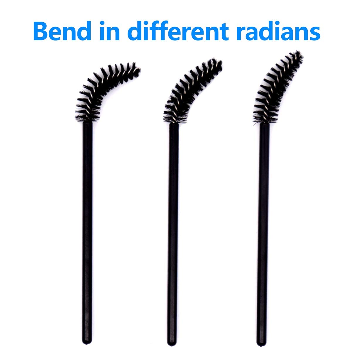 MAYCREATE  50 Pcs Eyelash Brush Mascara Wands Black Eyelash Brushes for Eyelash Extension Eyebrow Applicator Cosmetic Makeup Brush Tool Kits